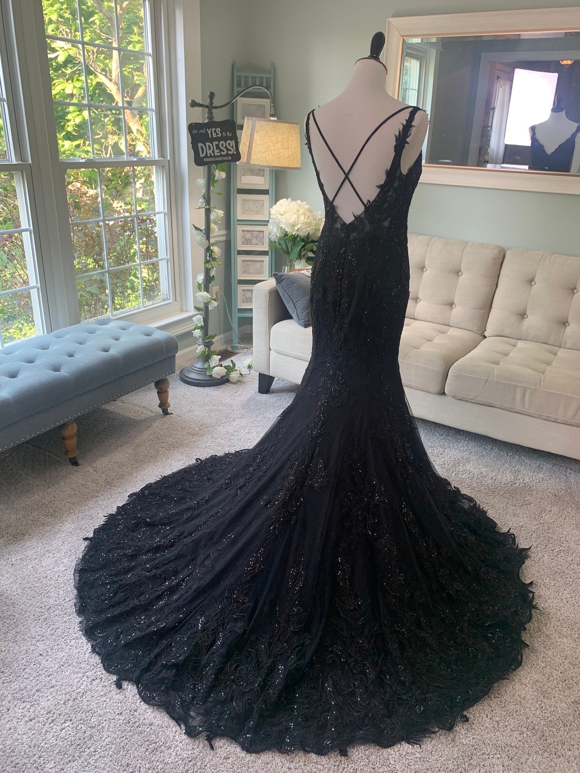 Black Wedding Dress Aline Black Wedding Dress Gothic | Etsy