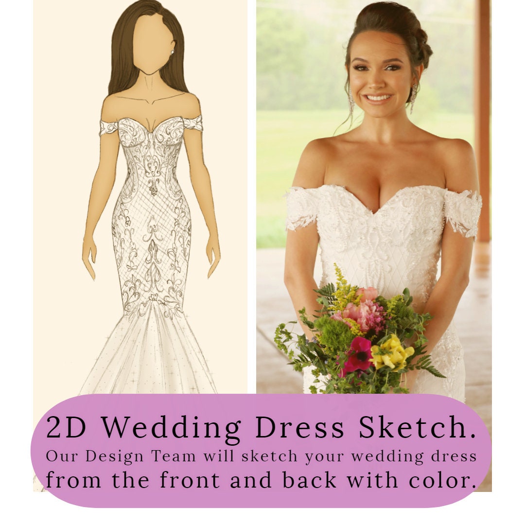 Wedding Dresses Sketches Stock Illustrations RoyaltyFree Vector Graphics   Clip Art  iStock