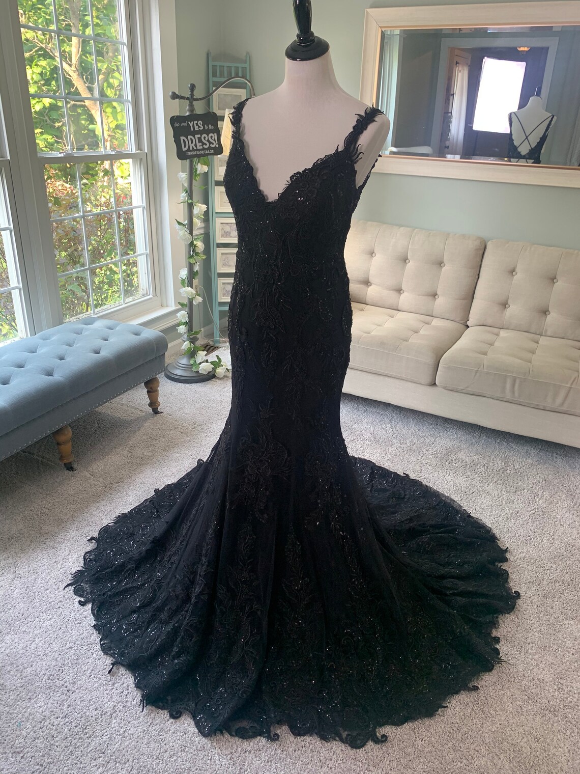 Black Wedding Dress Aline Black Wedding Dress Gothic | Etsy
