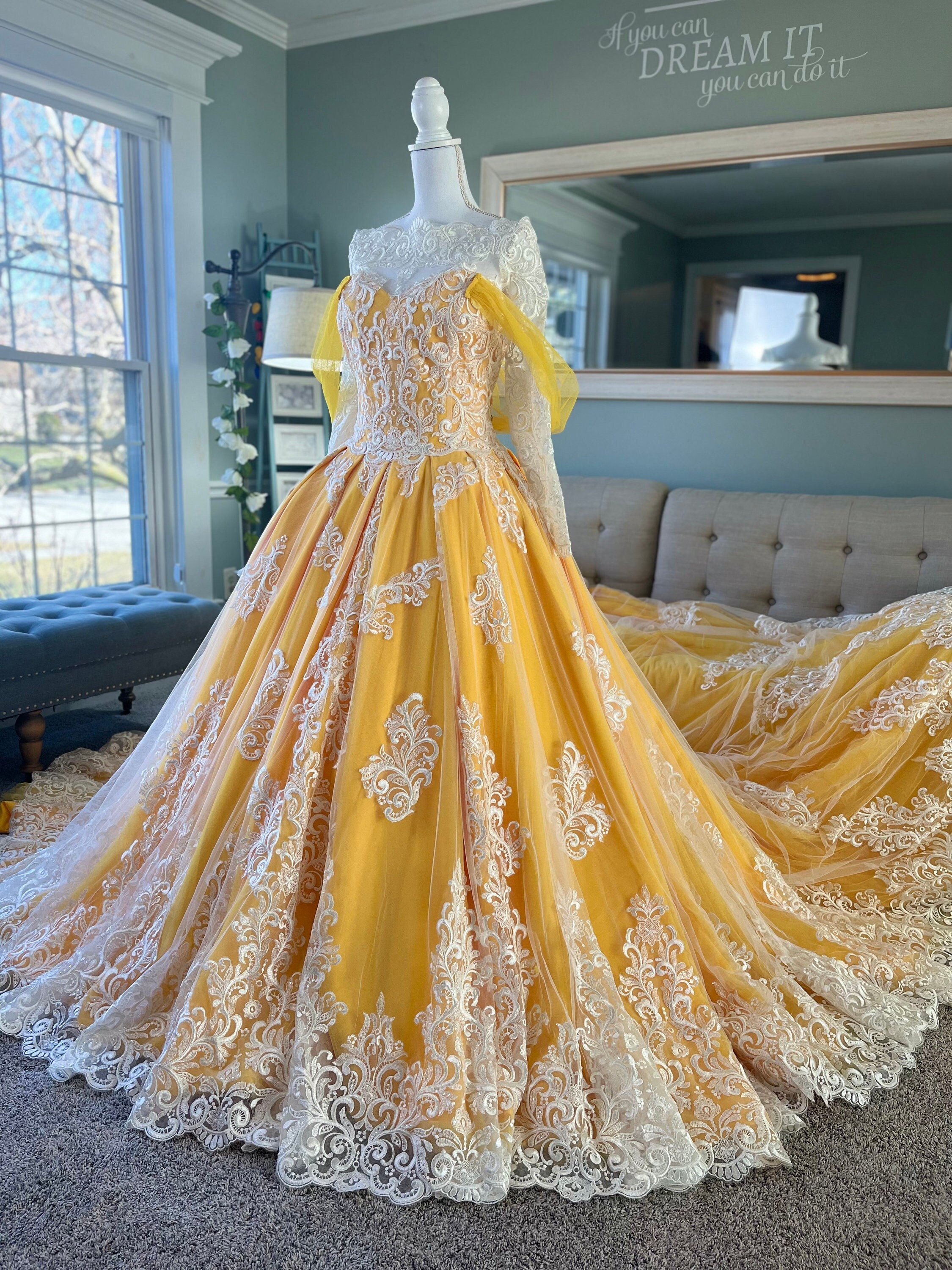 Custom link for C.P_Yellow Princess Dress Custom link for C.P_Yellow Princess Dress
