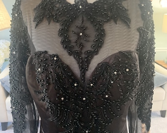 Jamellia Custom Black Mermaid Wedding Dress: Gothic Bridal Gown
