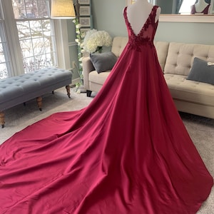 Michelle Burgundy Wedding Dress, Alternative Wedding Dress, Disney Wedding Dress, Custom Wedding Dress