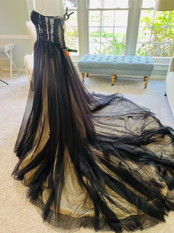 black and champagne lace dress V Neck Long Sleeves Black Lace Prom Dresses, Short Champagne Graduatio jbydress