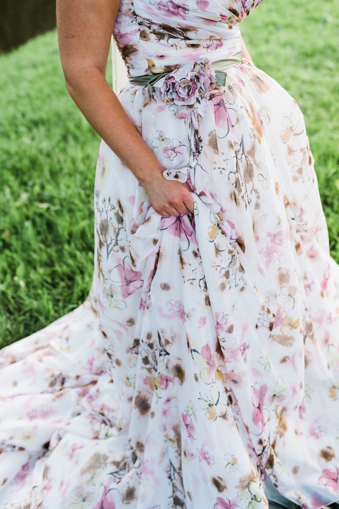 Floral Wedding Dress / Summer Wedding Dress / Pink Wedding Etsy