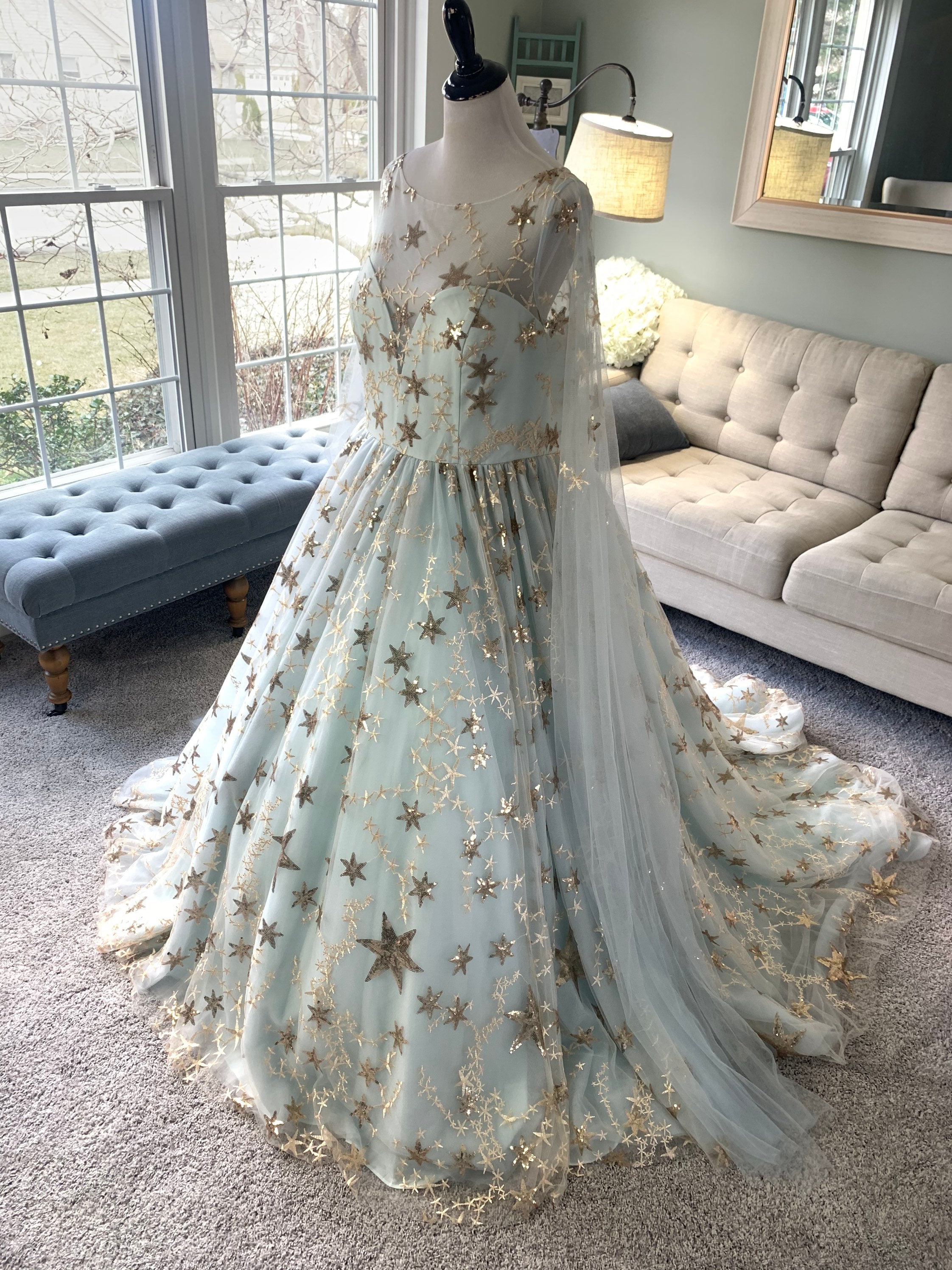 formal elegant maternity dresses Katie Gown Long Windsor Blue festive main image 1