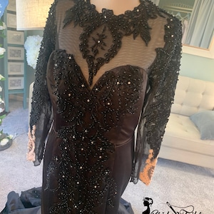 Jamellia Custom Black Wedding Dress by Brides & Tailor LLC/ Black Mermaid Wedding Dress/ Gothic Wedding Dress / Custom Black Gown image 6