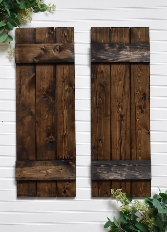 Tx Farmhouse Wood Interior Shutters Pair Rustic Shutters Farmhouse Shutters