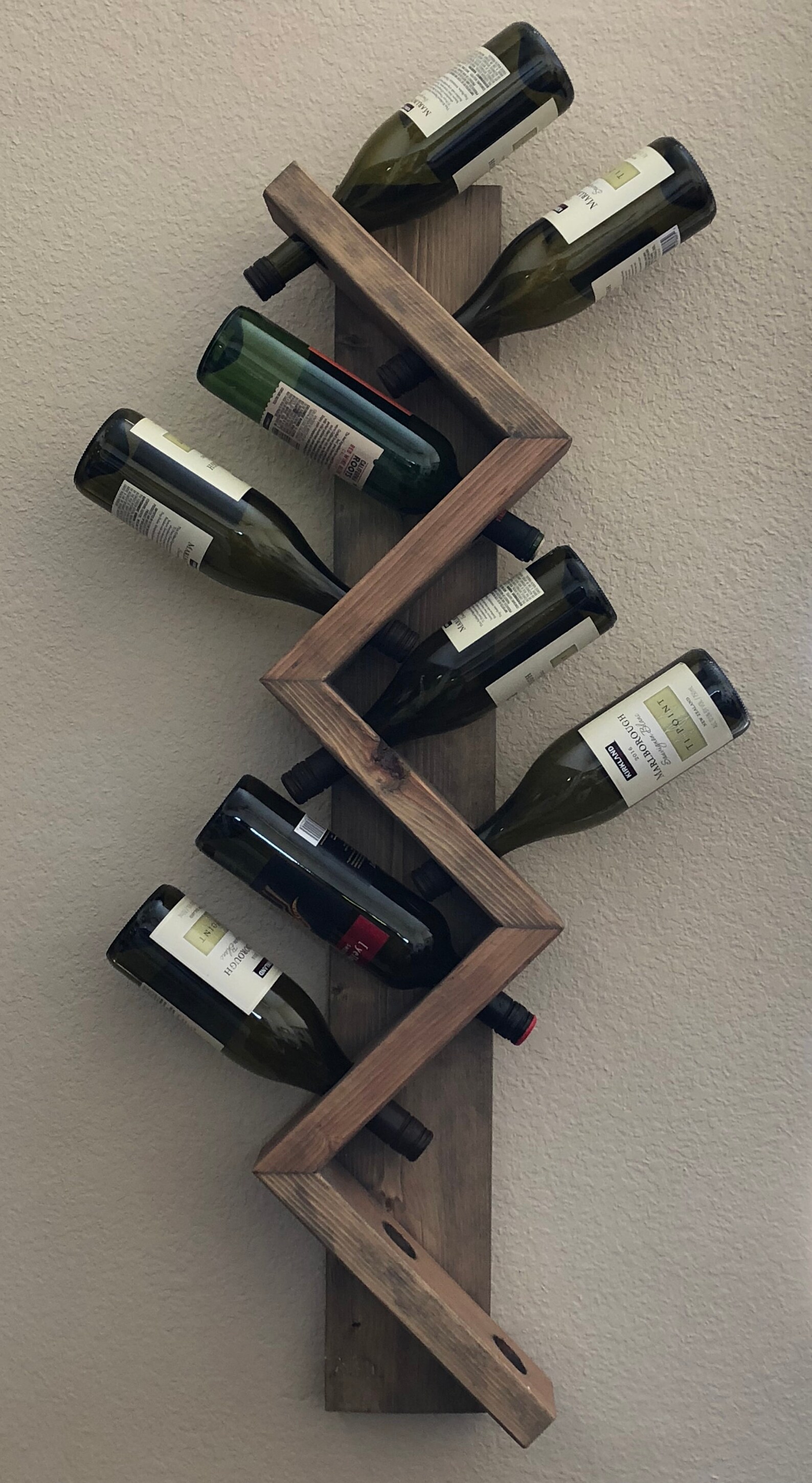 Zig Zag Wine Rack Custom Farmhouse Handmade Wood Wine Rack Etsy