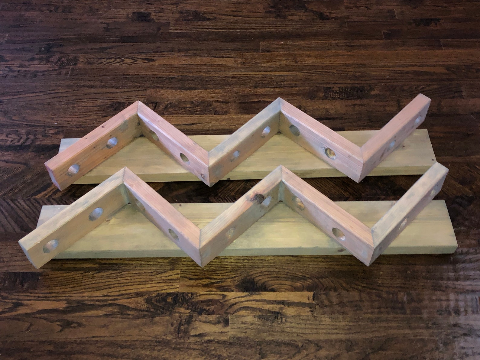 Zig Zag Wine Rack Custom Farmhouse Handmade Wood Wine Rack Etsy