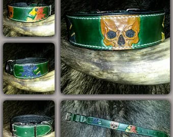 Hundehalsband, Echtleder, Lederhalsband, Rock