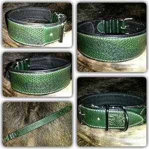 Dog collar, genuine leather, leather collar, medieval, LARP