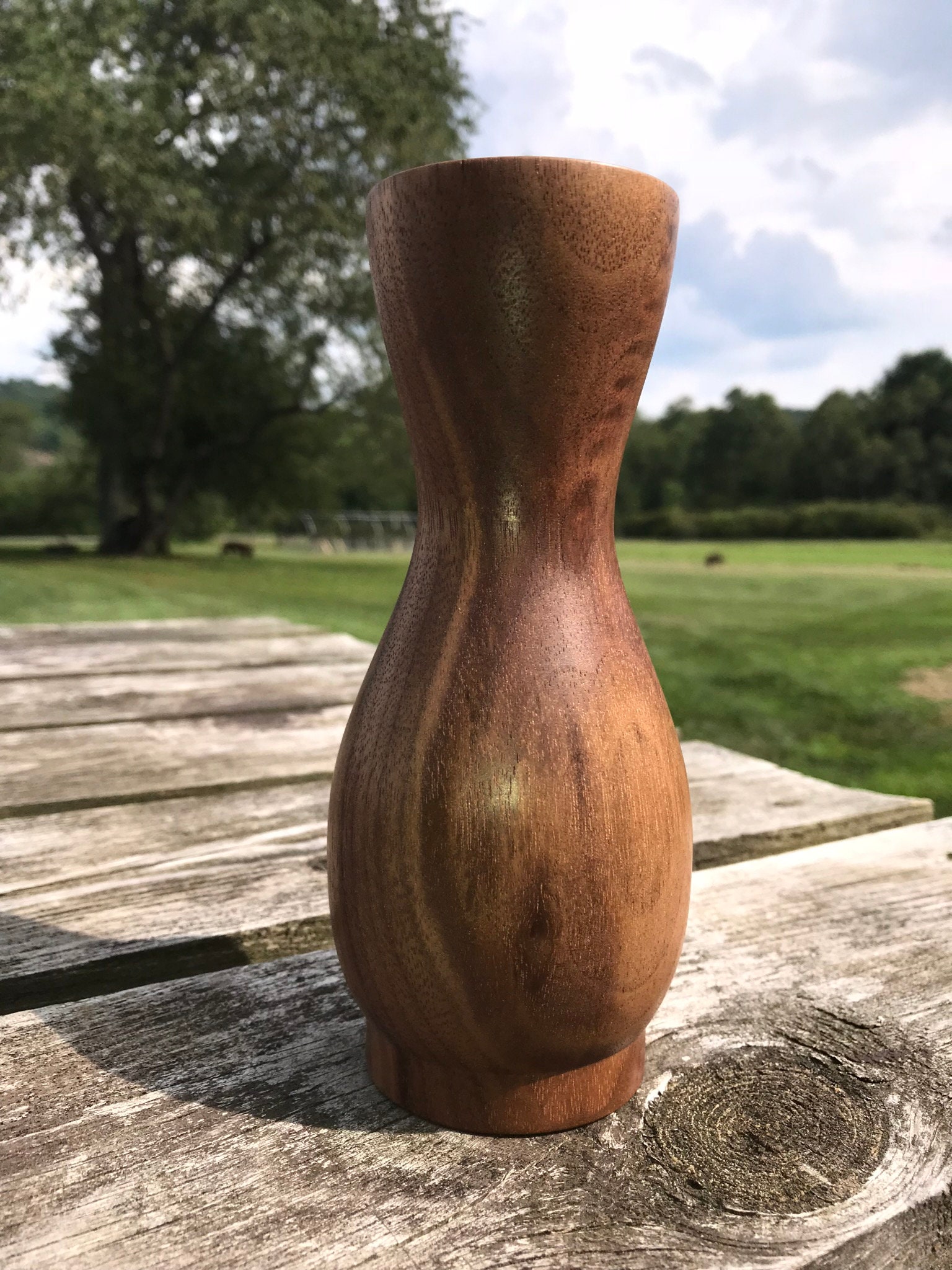 Black Walnut, Hand Turned Bud Vase. Etsy UK