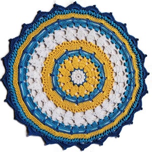 Handmade mandala , crocher bright color mandala doily, boho decoration