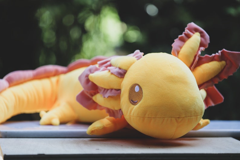 4lbs Weighted Axolotl Plush Portion of Sale Donated to Youth Programs, Recycled Plastic Multicolor Original Authentic Axol and Friends Yellow (4lbs)