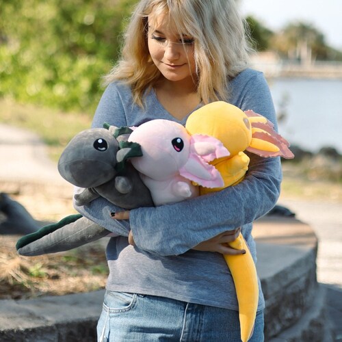 2lbs Weighted- Realistic Axolotl Plush - Portion Donated to Youth Programs