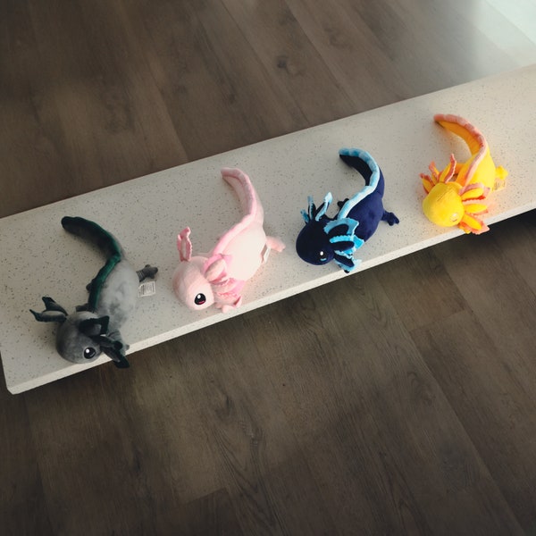 Mini realistischer Axolotl Plüsch - Teil des Verkaufs für Jugendprogramme gespendet, recycelter Kunststoff Multicolor Original authentisches Axol und Freunde