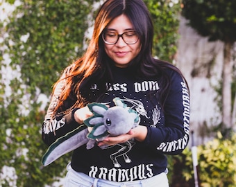 Mini Gray Realistic Axolotl Plush