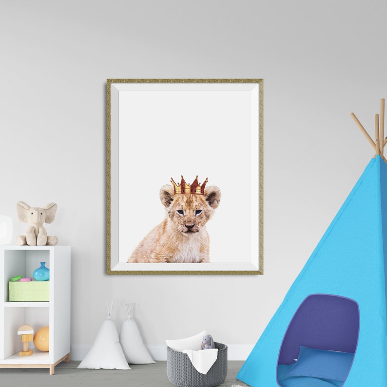 Baby Lion Nursery Wall Art Print INSTANT DOWNLOAD Safari Etsy