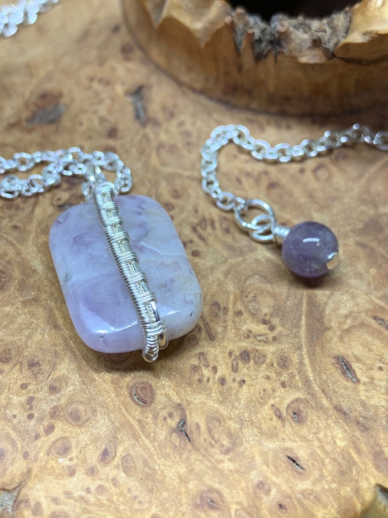 Amethyst With Silver Woven Wire Necklace
