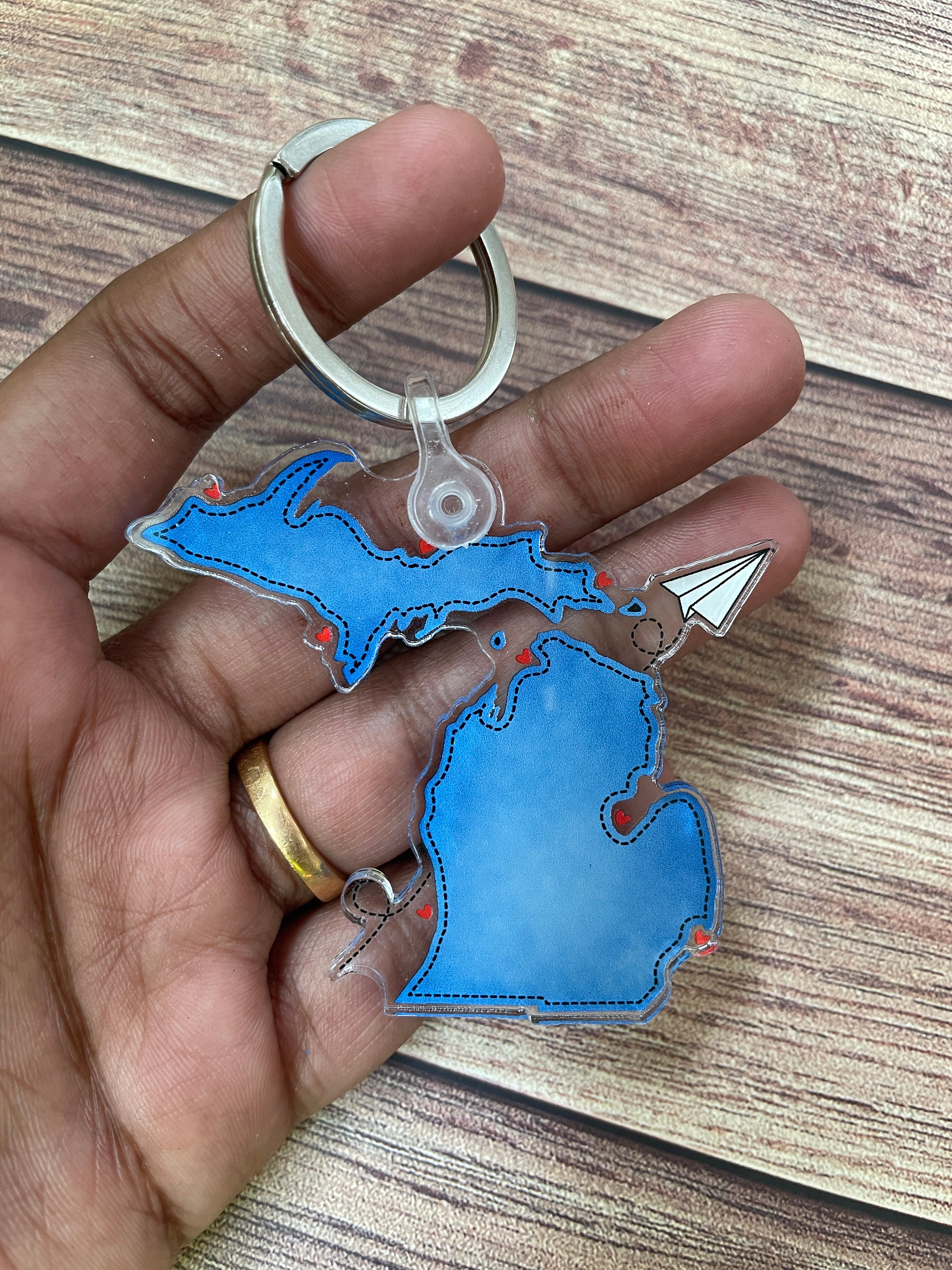 Michigan State Keychain USA States 2.5in X 2.28in Etsy UK