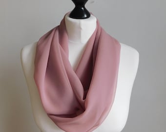 Scarf Infinity Chiffon Dusky Pink Sheer