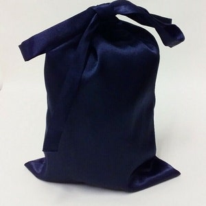 Satin Bag Black 33x23 cm Large Drawstring Gift Reusable Pouche