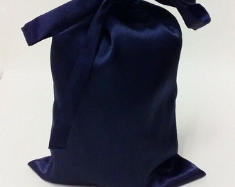 Satin Bag Black 33x23 cm Large Drawstring Gift Reusable Pouche