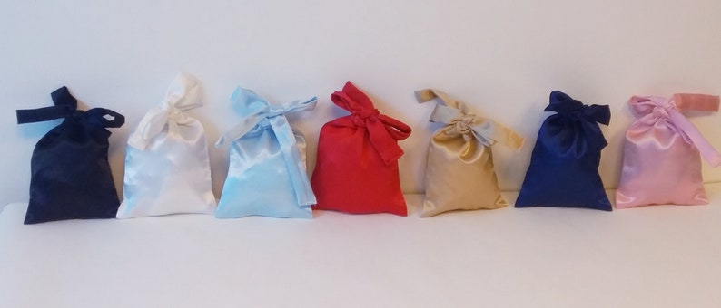 Satin Gift Bag Large Drawstring Gift Reusable Pouche image 10