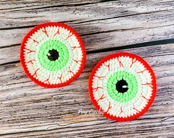 Halloween Eye Coaster Crochet Pattern PDF