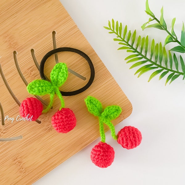 Sweet Cherry and Leaf Hairband Crochet Pattern PDF