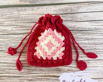 Granny Square Pouch Crochet Pattern PDF