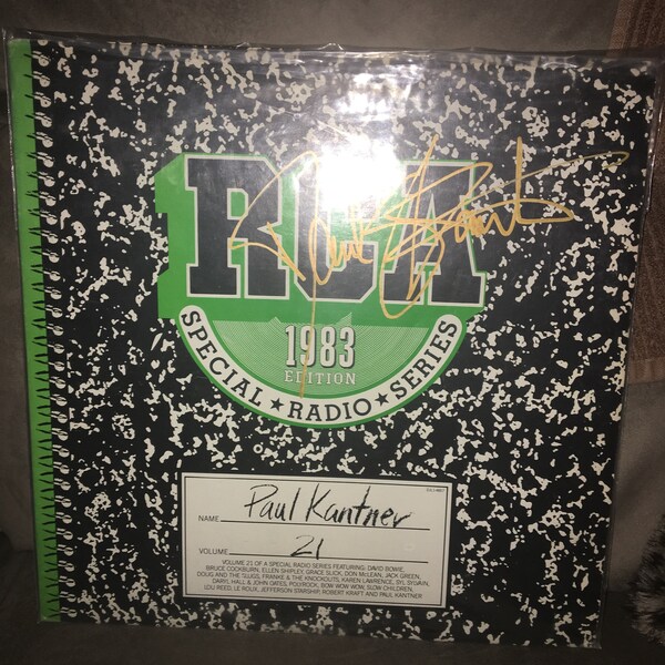 RCA 1983 Edition Special Radio Series Paul Kantner Signed LP - Volume 21 - Bowie, Don McClean & More