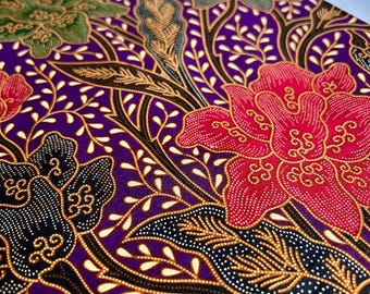Shahada - Authentic Malaysian Hand Stamped Batik (Purple)