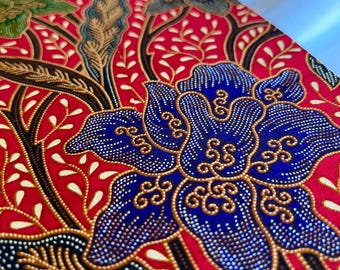 Shahada - Authentic Malaysian Hand Painted Batik (Red)