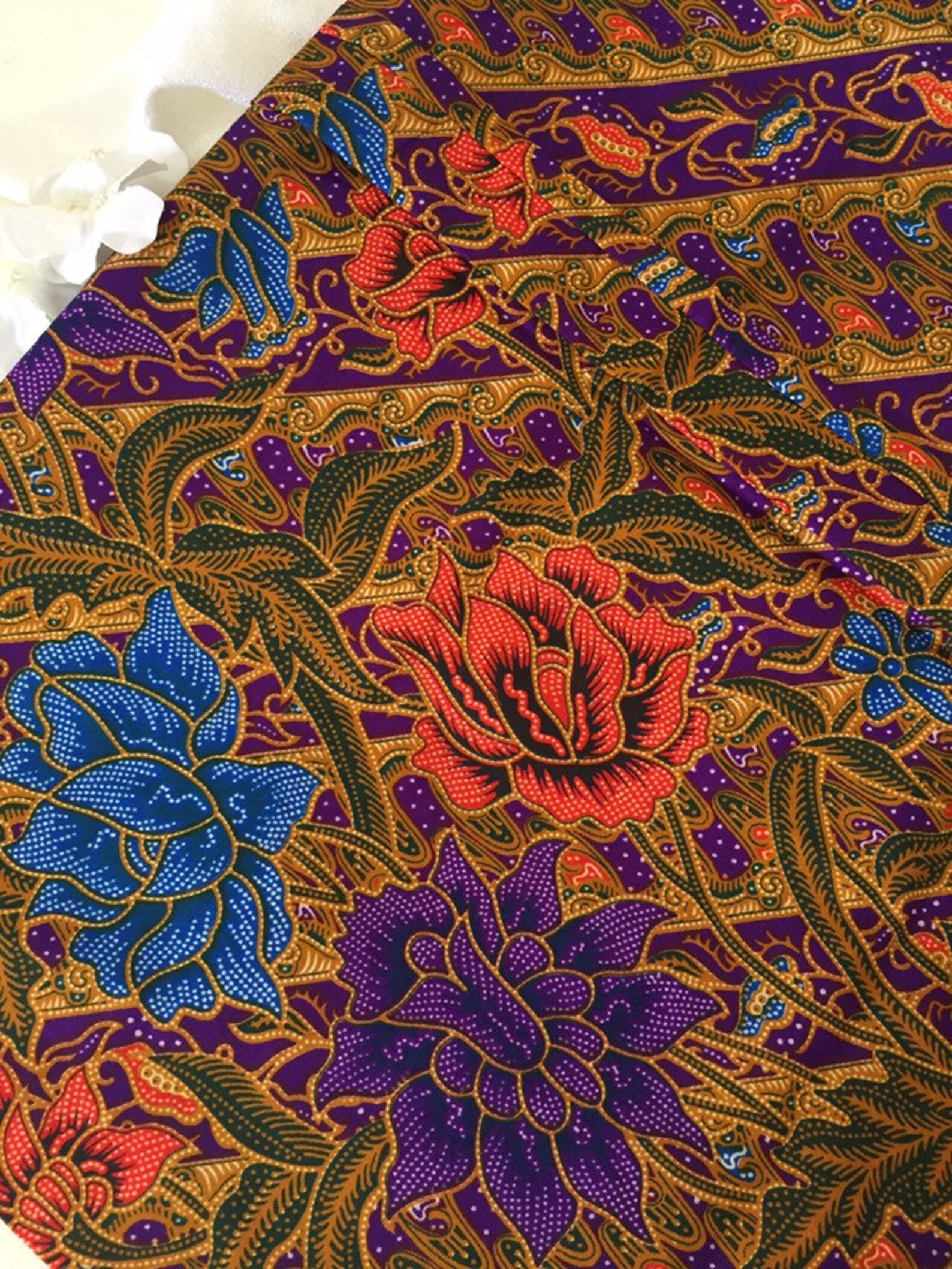 Zaryn Authentic Malaysian Hand Painted Batik Purple | Etsy
