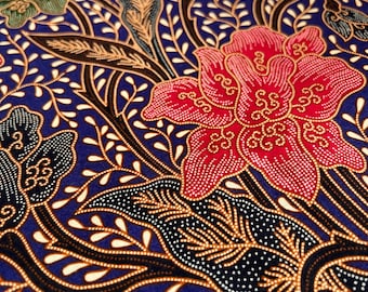 Shahada - Authentic Malaysian Hand Stamped Batik (Blue)