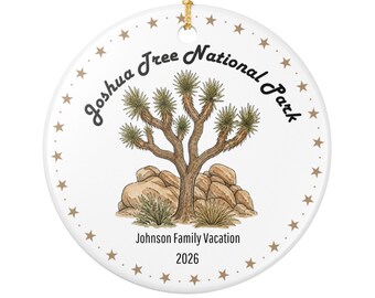 Ornamento in ceramica personalizzato del Parco Nazionale di Joshua Tree / Ricordo di Natale personalizzato