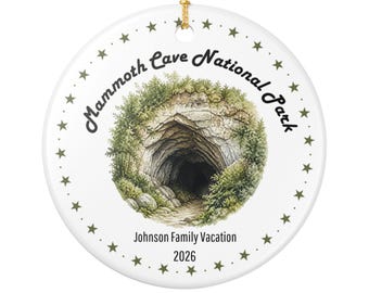 Decorazione natalizia in ceramica del Parco Nazionale di Mammoth Cave, personalizzabile
