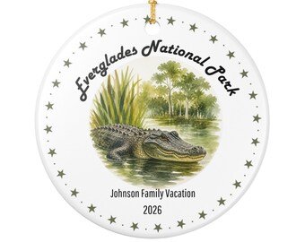 Ornamento a forma di alligatore del Parco Nazionale delle Everglades / Ornamento in ceramica personalizzabile