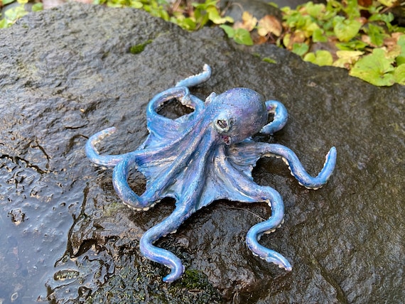 手作り粘土タコ型エアプラントホルダー：マグネットオプション、海岸風