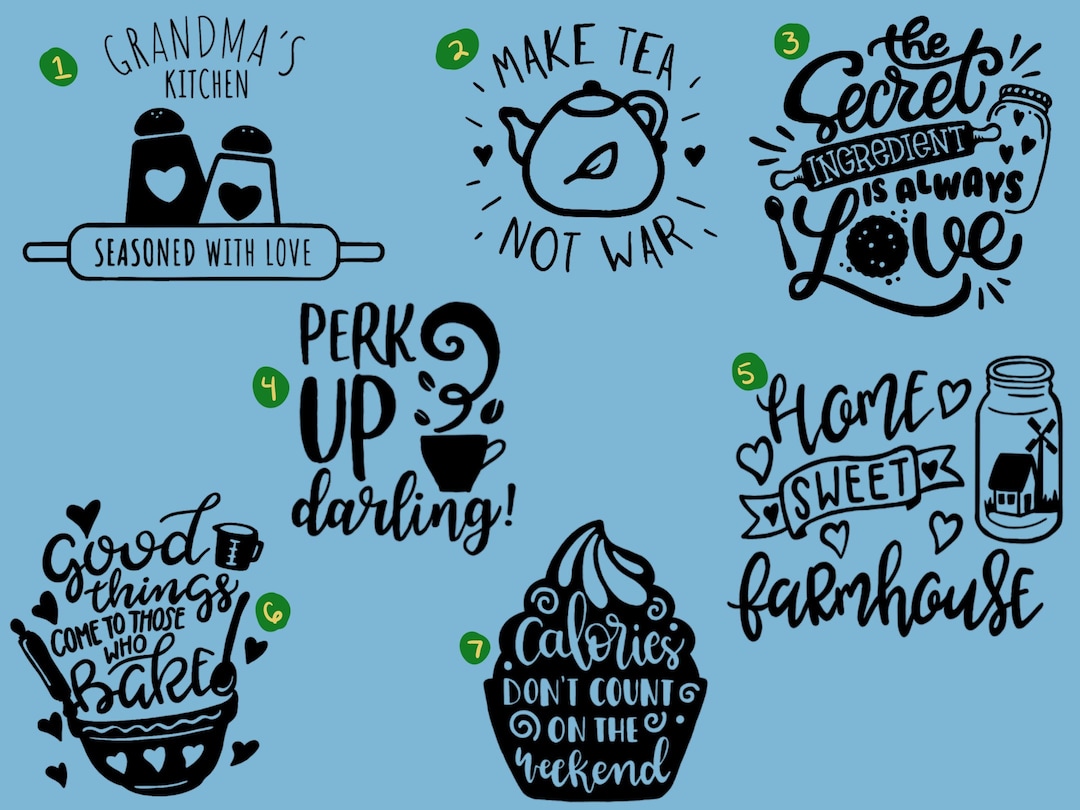 Kitchen/cooking Variety Vinyl Decals - Etsy