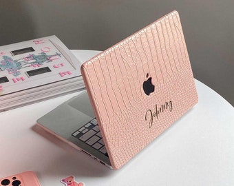 Pink Croc Vegan Leather MacBook Hard Case - Etsy