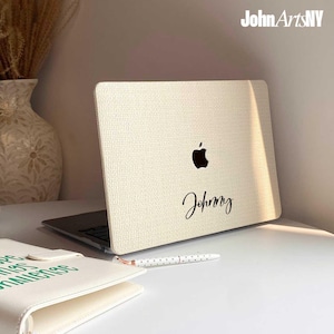 Custodia rigida in pelle a quadri beige per MacBook Air 13 MacBook Pro 13 14 16 15 Air 13 12 pollici MacBook M2 M3 pollici Custodia per laptop