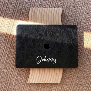 Custodia rigida con motivo floreale nero retrò per MacBook Air 13 MacBook Pro 13 14 16 15 Air 13 12 pollici MacBook M2 M3 pollici Custodia per laptop