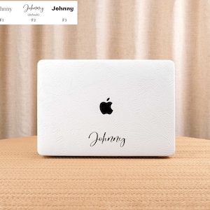 White Leather Print MacBook Case: Air/Pro 13-16 inch, M1/M2/M3