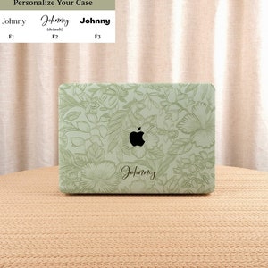 Custodia rigida con motivo floreale verde retrò per MacBook Air 13 MacBook Pro 13 14 16 15 Air 13 12 pollici MacBook M2 M3 pollici Custodia per laptop