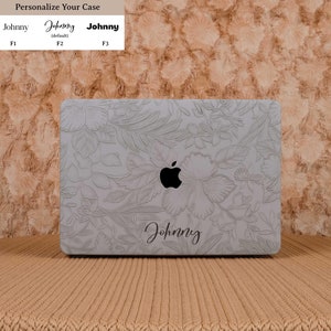 Custodia rigida con motivo floreale grigio retrò per MacBook Air 13 MacBook Pro 13 14 16 15 Air 13 12 pollici MacBook M2 M3 pollici Custodia per laptop