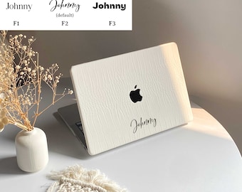 Witte veganistische leren MacBook harde hoes