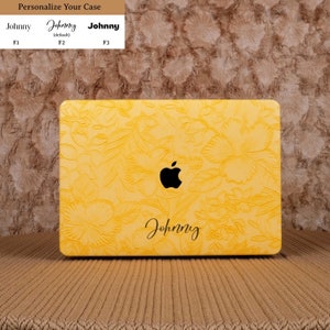 Custodia rigida con motivo floreale giallo retrò per MacBook Air 13 MacBook Pro 13 14 16 15 Air 13 12 pollici MacBook M2 M3 pollici Custodia per laptop