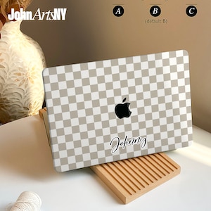 Beige Checkerboard MacBook Case Cover
